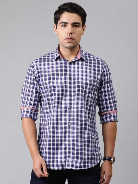 

Van Heusen Sport Men Purple & White Slim Fit Checked Casual Shirt