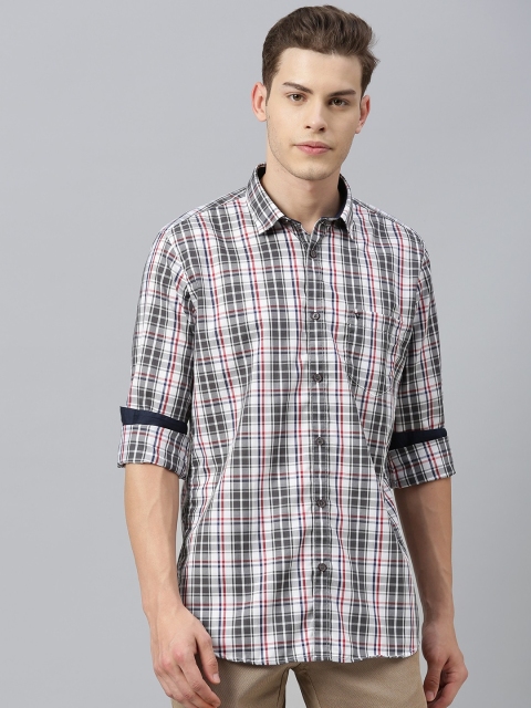 

Van Heusen Sport Men White & Grey Slim Fit Checked Casual Shirt