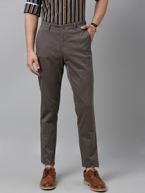 

Van Heusen Sport Men Grey Tapered Fit Striped Regular Trousers