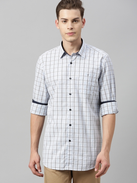 

Van Heusen Sport Men Blue & White Slim Fit Checked Casual Shirt