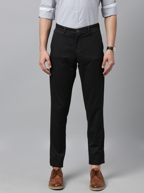 

Van Heusen Sport Men Black Tapered Fit Solid Regular Trousers