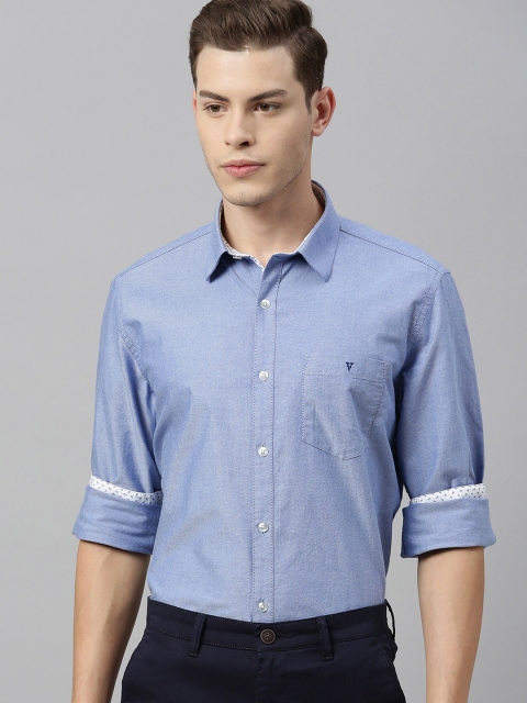 

Van Heusen Sport Men Blue Slim Fit Solid Smart Casual Shirt