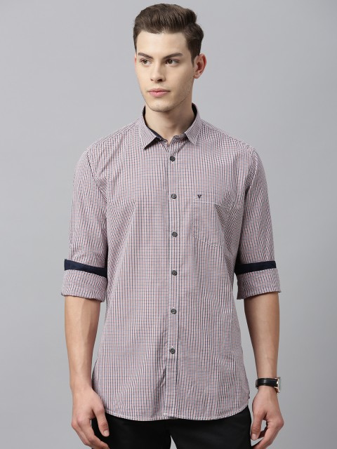 

Van Heusen Sport Men Blue & Brown Slim Fit Checked Casual Shirt
