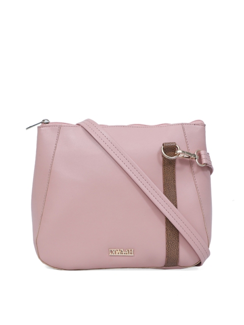 

Diwaah Pink Solid PU Sling Bag