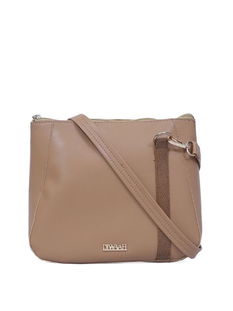 

Diwaah Nude & Tan Brown Colourblocked Sling Bag