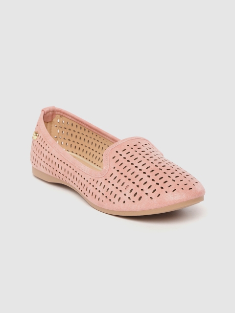 

Carlton London Women Pink Laser Cut Ballerinas