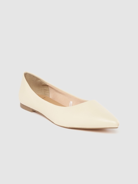 

Carlton London Women Cream-Coloured Solid Ballerinas