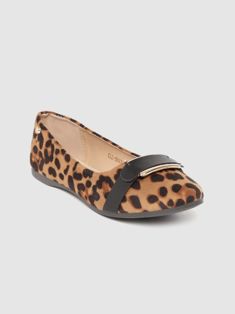 

Carlton London Women Brown & Black Leopard Print Ballerinas