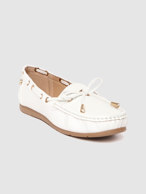 

Carlton London Women White Croc Textured Boat Shoes