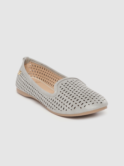 

Carlton London Women Grey Laser Cut Ballerinas