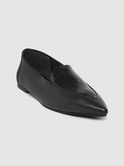 

Carlton London Women Black Snakeskin Textured Slip-Ons