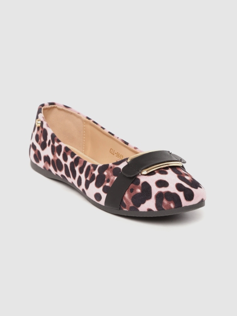 

Carlton London Women Pink & Brown Leopard Print Ballerinas