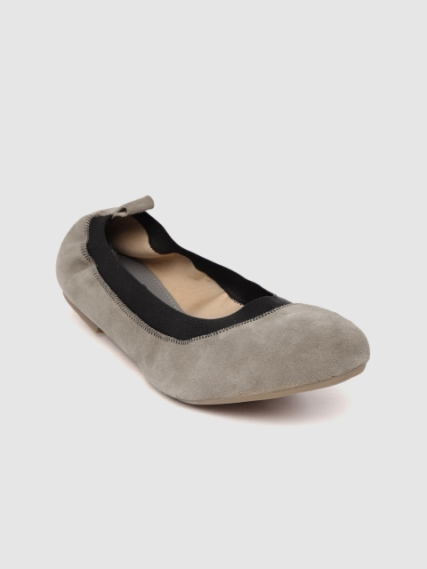 

Carlton London Women Grey Solid Leather Ballerinas