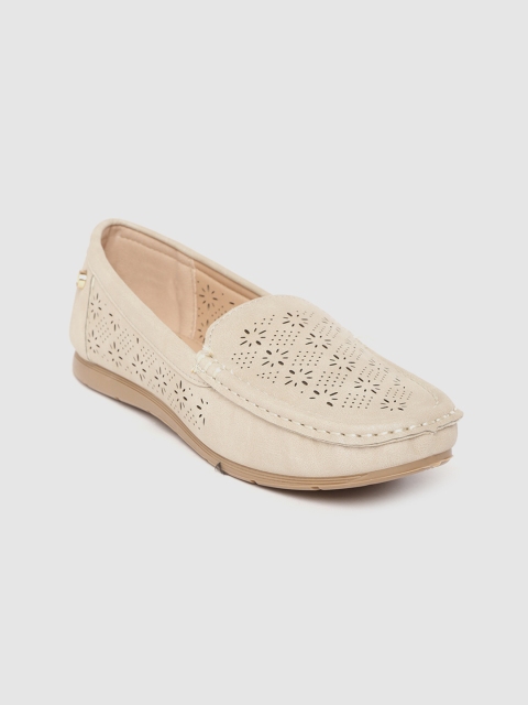 

Carlton London Women Beige Laser Cut Loafers