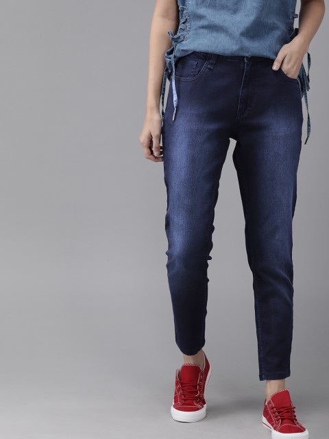 

Roadster Women Navy Blue Super Skinny Fit Mid-Rise Clean Look Stretchable Jeans