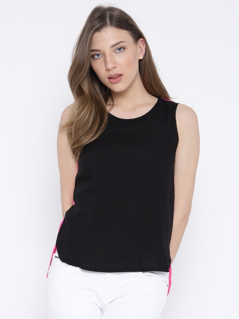 

Vero Moda Black & Pink High-Low Top