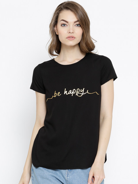 

Vero Moda Black Text Print Top
