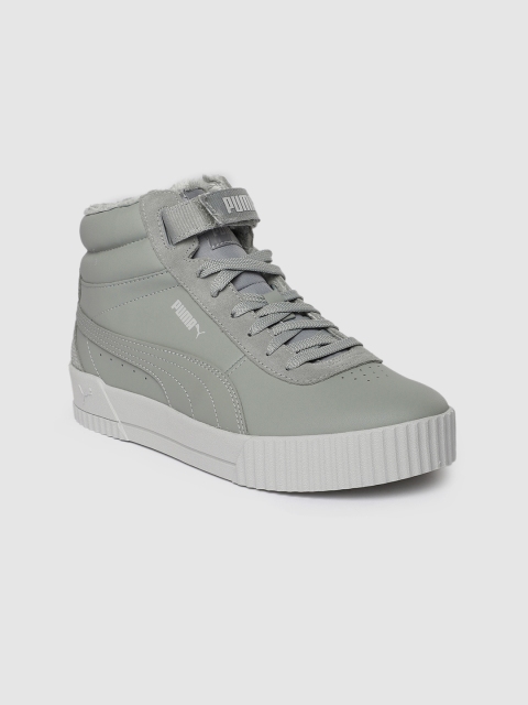 

Puma Women Grey Solid Carina Mid WTR Mid-Top Sneakers