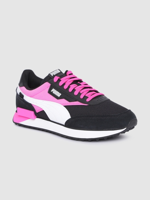 

Puma Unisex Black & Pink Colourblocked Future Rider Neon Play Sneakers