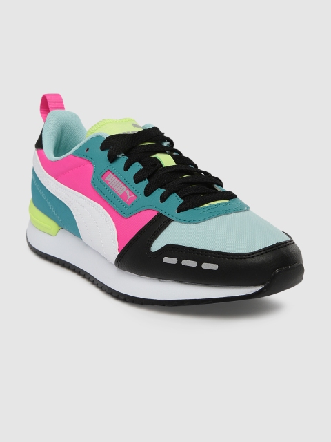 

Puma Unisex Multicoloured Colourblocked R78 Neon Sneakers, Multi