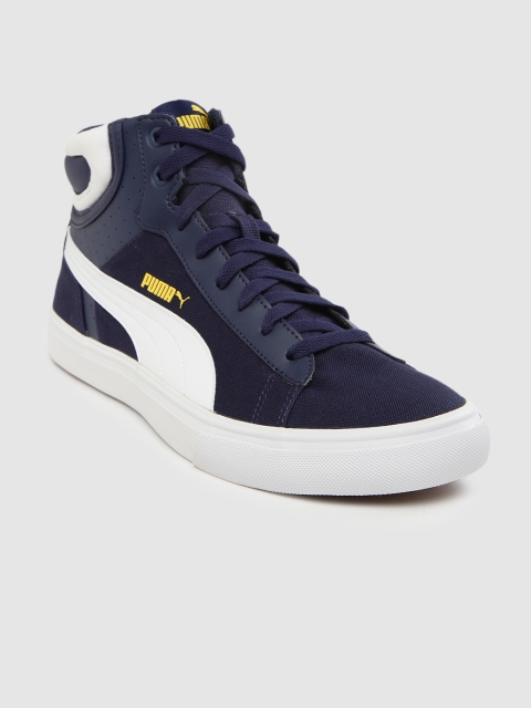 

Puma Unisex Navy Blue Solid Hip Hop Perf Mid-Top Sneakers