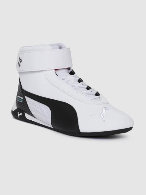 

PUMA Motorsport Men White & Black Colourblocked MAPM R-Cat Mid-Top Sneakers