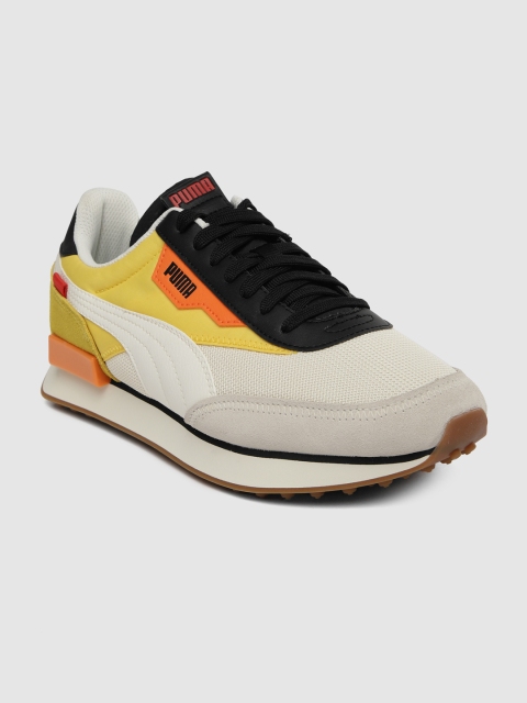

Puma Unisex Cream-Coloured And Yellow Future Rider New Tones Sneakers