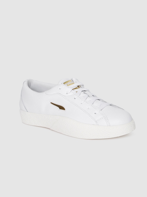 

Puma Women White Love Twist Leather Sneakers