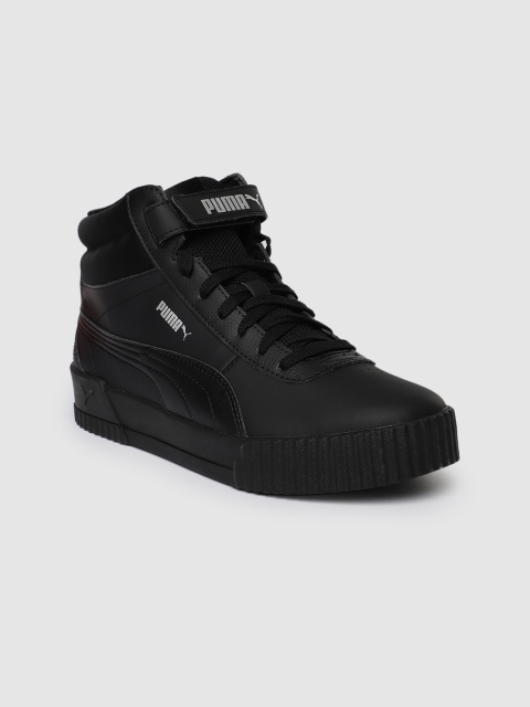 

Puma Women Black Solid Carina Mid Mid-Top Sneakers