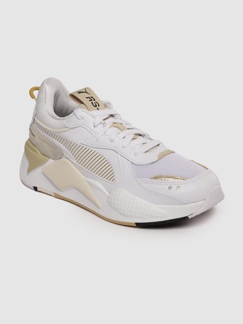 

Puma Women White Solid RS-X Mono Metal Sneakers