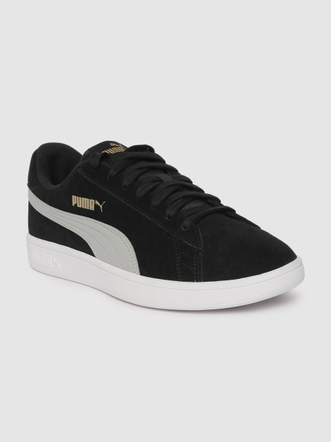 

Puma Unisex Black & Grey Colourblocked Smash v2 Suede Sneakers