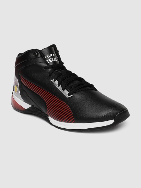 

PUMA Motorsport Men Black Solid Ferrari Race Kart Cat-X Tech Mid-Top Sneakers