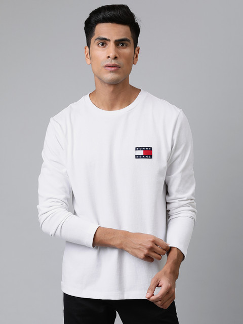 

Tommy Hilfiger Men White Solid Round Neck T-shirt