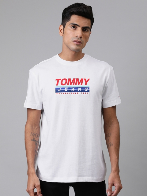

Tommy Hilfiger Men White Printed Round Neck T-shirt