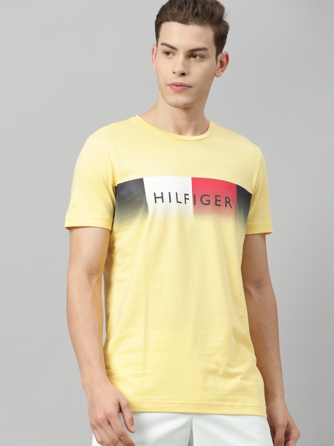 

Tommy Hilfiger Men Yellow Printed Round Neck T-shirt