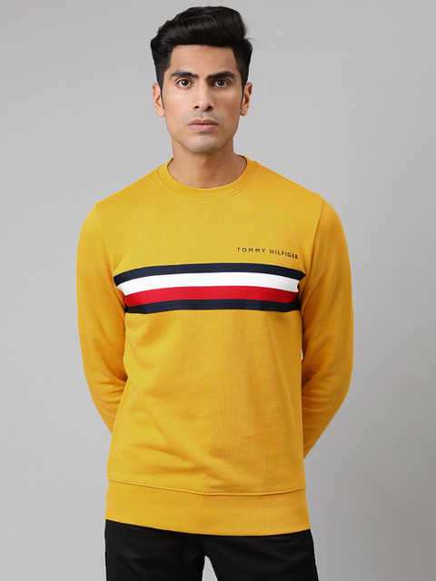 

Tommy Hilfiger Men Yellow Striped Sweatshirt