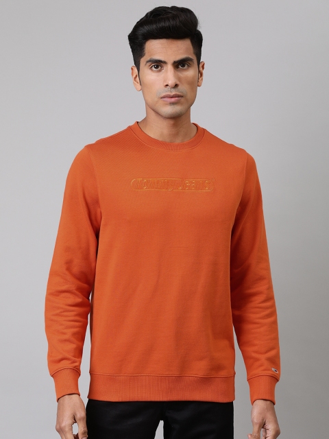 

Tommy Hilfiger Men Rust Orange Embroidered Sweatshirt