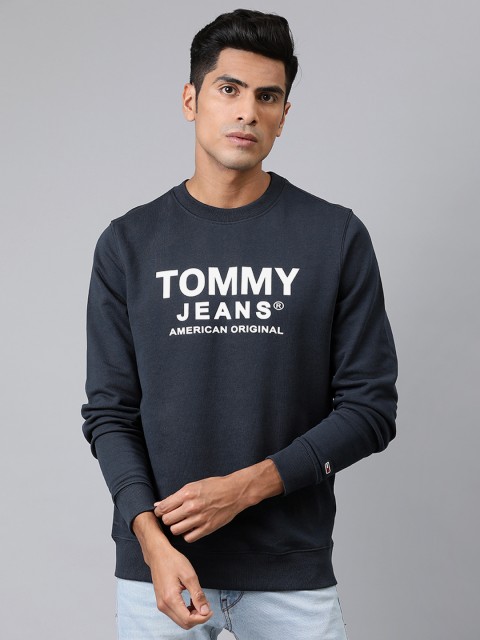 

Tommy Hilfiger Men Navy Blue Brand Logo Printed Pullover Sweatshirt