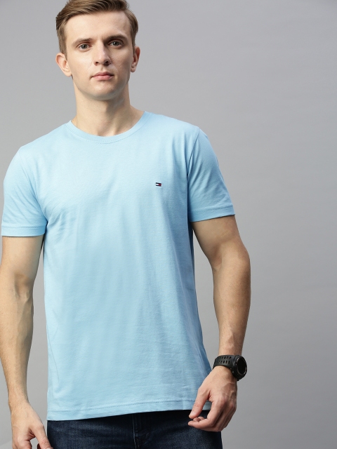 

Tommy Hilfiger Men Blue Solid Round Neck T-shirt