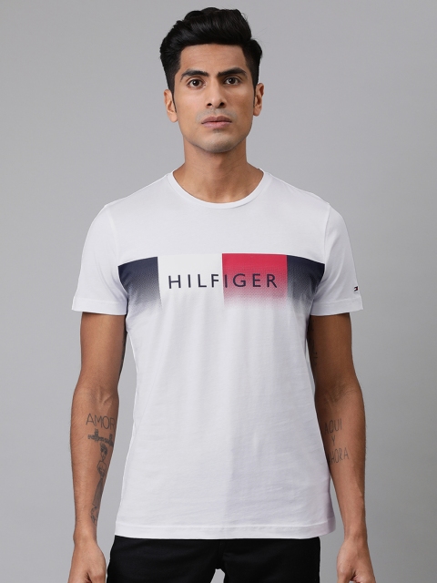 

Tommy Hilfiger Men White Printed Round Neck T-shirt