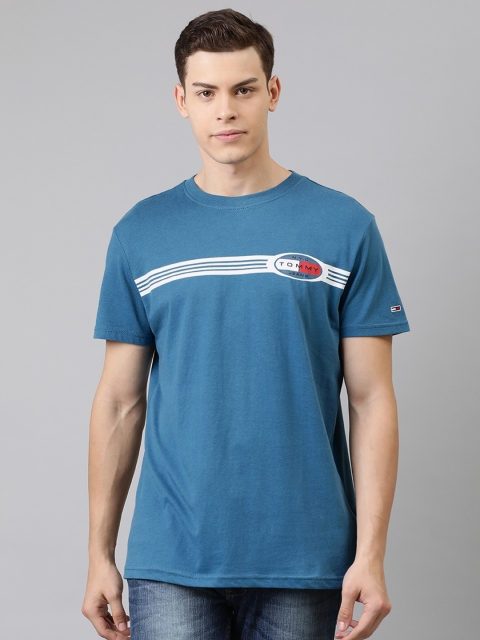 

Tommy Hilfiger Men Blue Printed Round Neck T-shirt