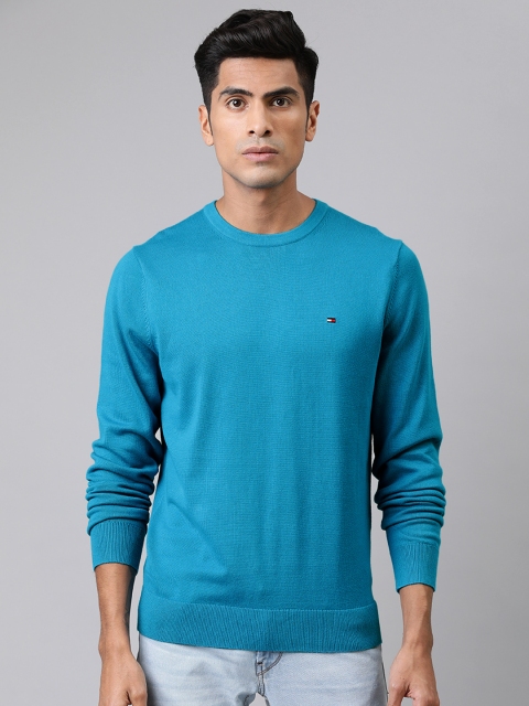 

Tommy Hilfiger Men Blue Solid Pullover Sweater