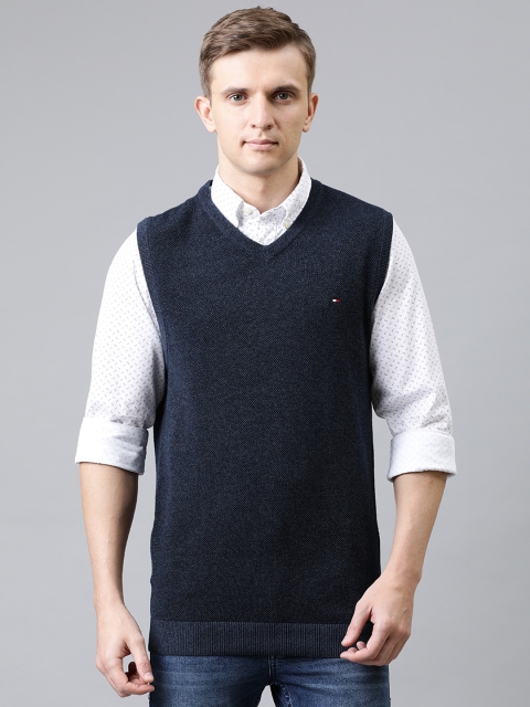 

Tommy Hilfiger Men Navy Blue Solid Sweater Vest Sweater