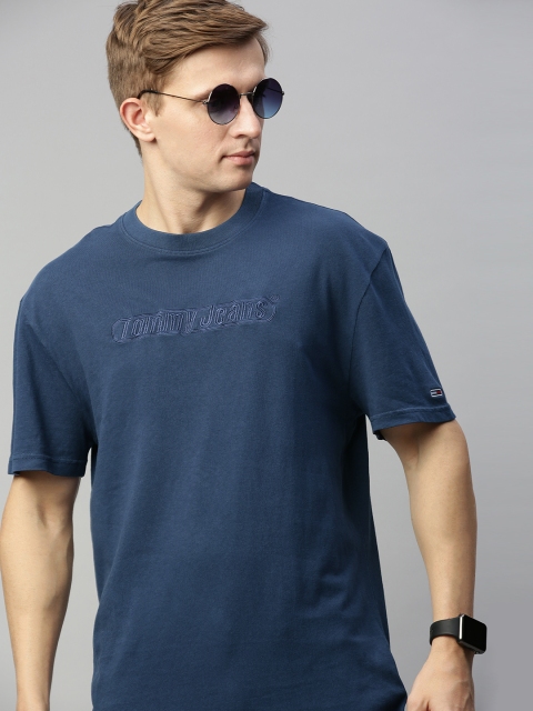 

Tommy Hilfiger Men Blue Printed Round Neck T-shirt