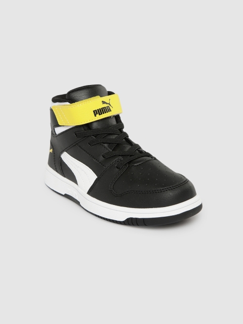

Puma Boys Black Rebound Layup Mid-Top Sneakers