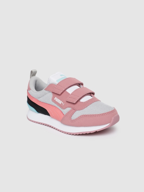 

Puma Boys Grey & Pink R78 V PS Sneakers