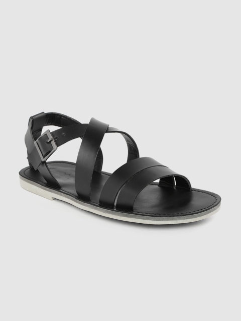 

Roadster Men Black Solid Comfort Sandals