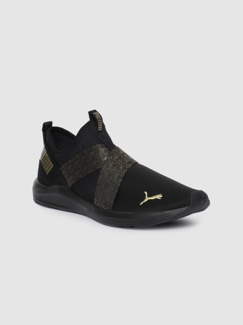 

Puma Women Black Solid Prowl Slip-On Metallic Walking Shoes