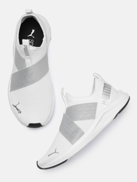 

Puma Women White Prowl Metallic Slip-On Sneakers