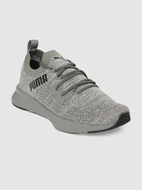 

Puma Men Grey Flyer Runner Engineer Knit Walking Shoes